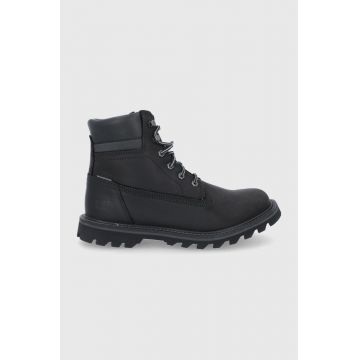 Caterpillar Bocanci de piele bărbați, culoarea negru