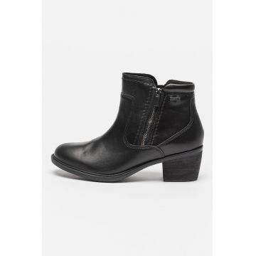 Botine de piele cu fermoar Neva - Negru