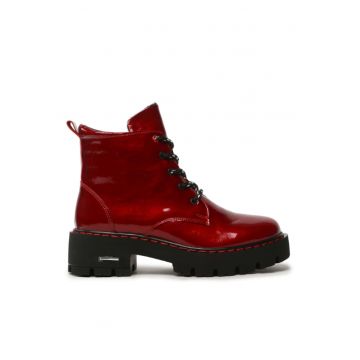 Ghete dama -  208980043 - Burgundia - Piele lacuita