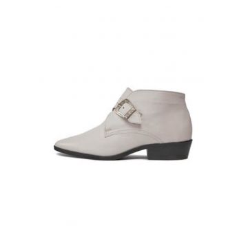 Ghete dama  Cowboy - piele naturala - alb -