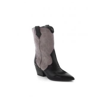 Ghete dama  Dallas - gri - piele naturala -