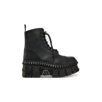 Ghete dama  model M-WALL083CCT-S6 - piele naturala - negru - marimea