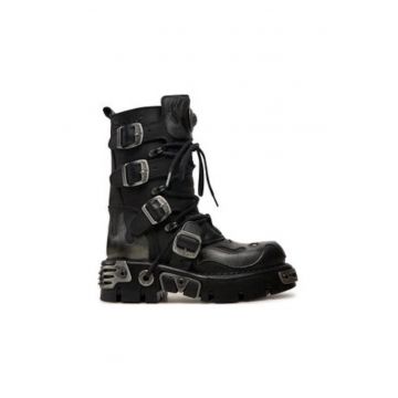Ghete dama  piele naturala - negru -