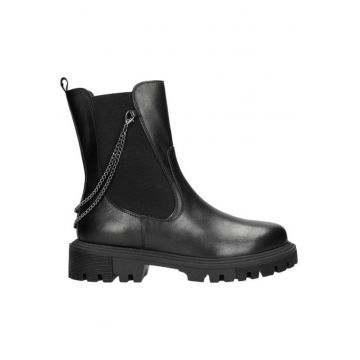 Ghete dama -  Piele naturala - Negru -