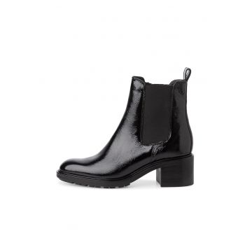 Ghete de piele cu segment din material textil