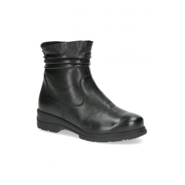 Botine casual dama -  piele naturala - negru