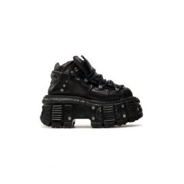 Ghete barbati  M-TANK106-C2 - piele naturala - negru -