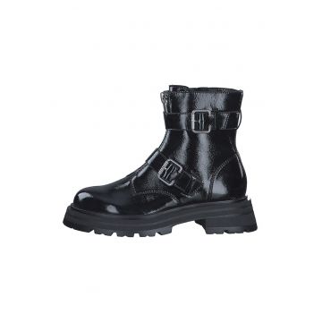 Ghete cu barete decorative cu catarama -  Negru
