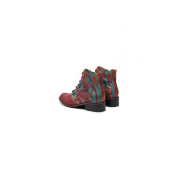 Ghete dama  304355585 - Piele naturala - Rosu