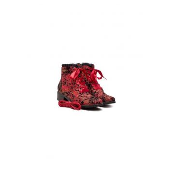 Ghete dama  304356254 - Piele naturala - 37 EU - Rosu