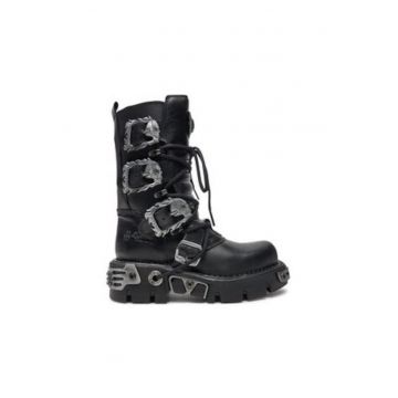 Ghete dama  M-391-S1 - piele naturala - negru -