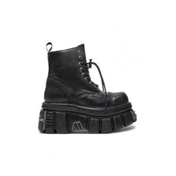 Ghete dama -  model M-NEWMILI083-S37 - piele ecologica - negru -