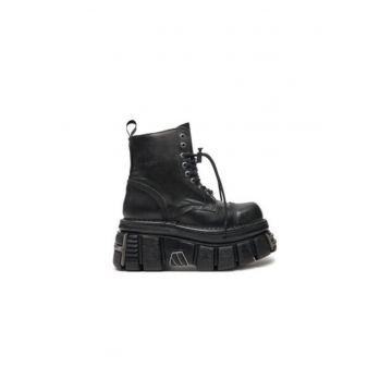 Ghete dama -  model M-NEWMILI083-S37 - piele ecologica - negru -