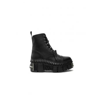 Ghete dama -  model M-WALL083CCT-S9 - piele ecologica - negru -