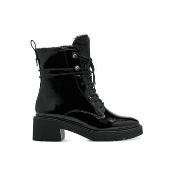 Ghete dama -  Piele lacuita - Negru.