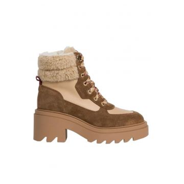 Ghete dama -  Piele naturala - Bej/Maro -