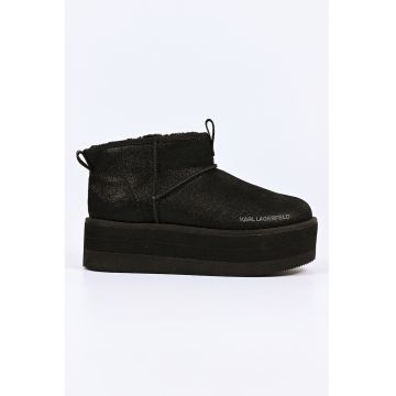 Ghete slip-on din piele intoarsa cu talpa flatform