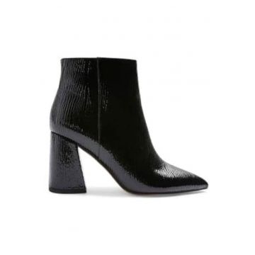 Botine cu toc masiv din piele ecologica -