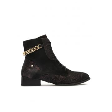 Ghete dama -  303444204 - Negru - Piele naturala/Piele intoarsa