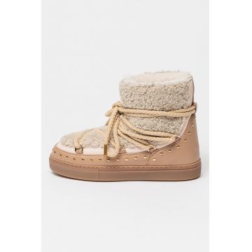 Ghete slip-on de piele cu logo brodat
