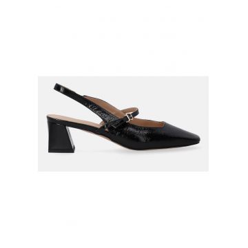 PANTOFI DIN PIELE LACUITA CU TOC MASIC