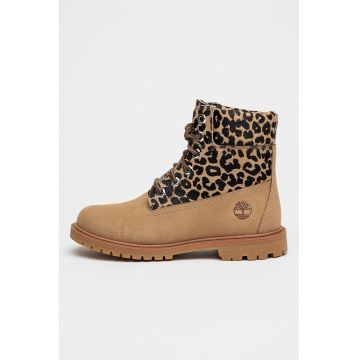 Bocanci de piele nabuc cu detalii cu par scurt Premium 6