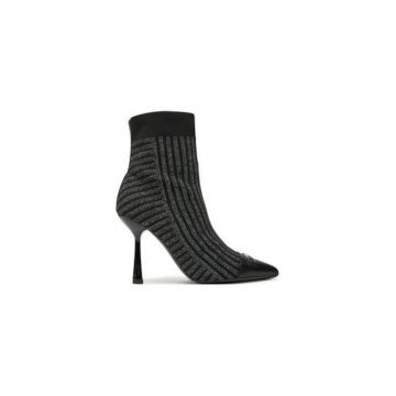 Botine dama  KL31343 - Textil - Negru