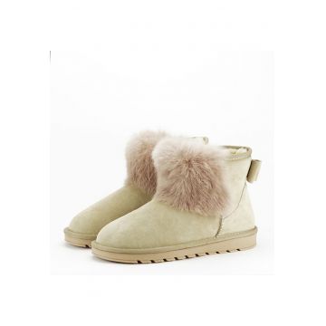 Ghete bej din piele naturala Bonnie 117 12057