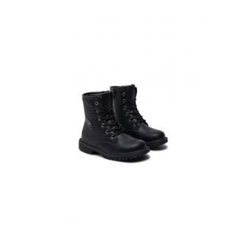 Ghete copii -  negre - piele ecologica -