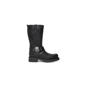 Ghete dama  M-7610-S1 - Piele naturala - Negru