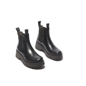 Ghete dama -  Piele naturala - Negru -