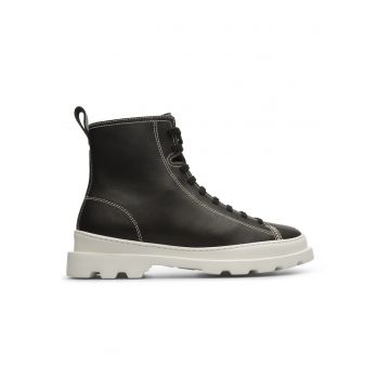 Ghete de piele cu talpa si cusaturi contrastante Brutus 877