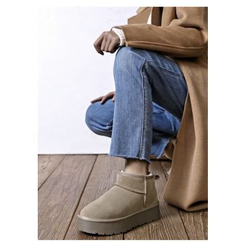 Ghete maro taupe din piele naturala JB1924 118 13687