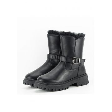 Ghete negre imblanite B026-86 112 11887