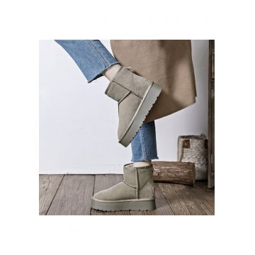 Ghete taupe din piele naturala JB1925 117 13946