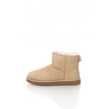 Australia - Cizme scurte bej de piele intoarsa Classic Mini II