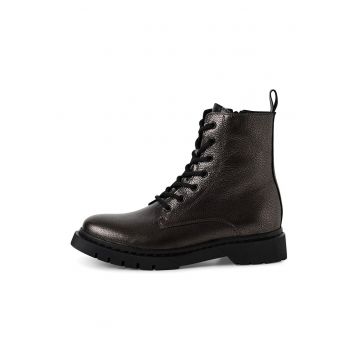 Bocanci de piele cu fermoar lateral