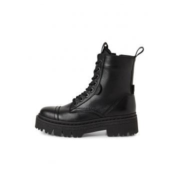 Bocanci de piele cu logo