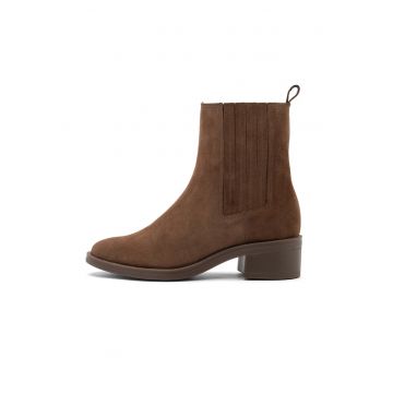 Cizme din piele cu toc masiv Bianka