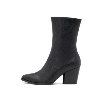 Cizme medii din piele ecologica texturata