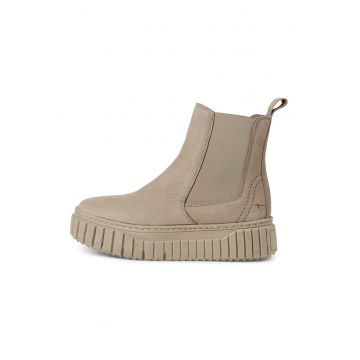 Ghete Chelsea flatform de piele