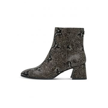 Ghete cu model piele de sarpe si toc masiv