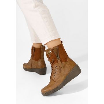 Ghete cu platforma Felisa camel