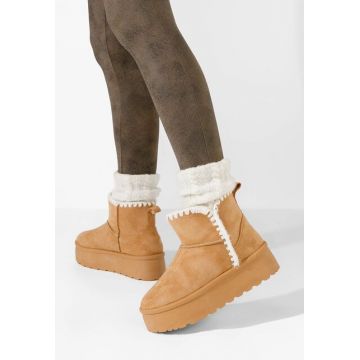 Ghete cu platformă Lorely camel