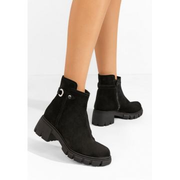 Ghete dama piele intoarsa Netalia negre