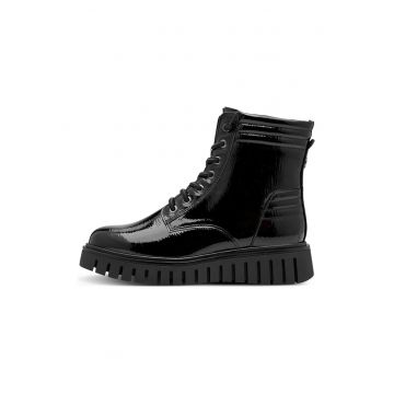 Ghete de piele lacuita cu fermoar