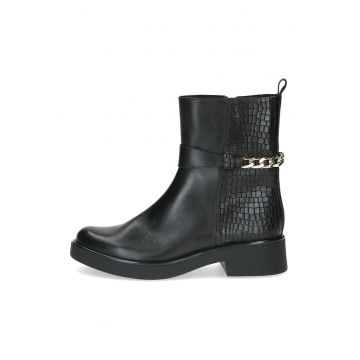 Ghete din piele cu aspect de piele de crocodil