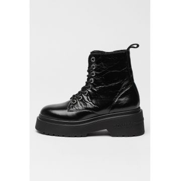 Ghete din piele cu talpa flatform