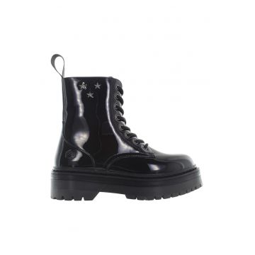 Bocanci din piele ecologica cu toc masiv