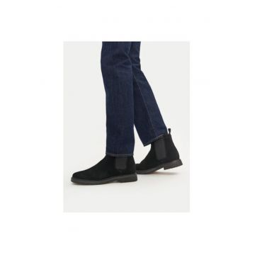 Botine cu glezna joasa barbati  261735337 - Piele naturala - 46 EU - Negru